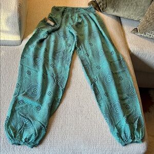 Women's Teal Patterned PIYOGA PANTS